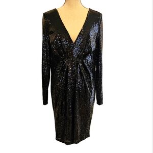 NWT Charlotte Russe Black Long Sleeve Sequin Party Dress